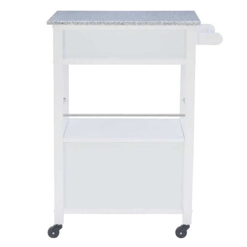 Mobile Kitchen Cart with Granite Top