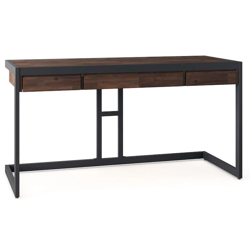 WYNDENHALL Cecilia Solid Acacia Wood Industrial Office Desk