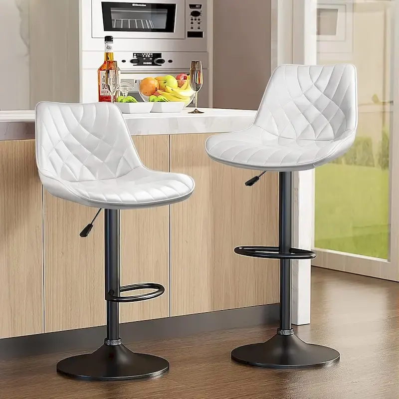 Bossin Bar Stools Set of 2 Height Adjustable,Swivel Counter Height Bar Stools with Back