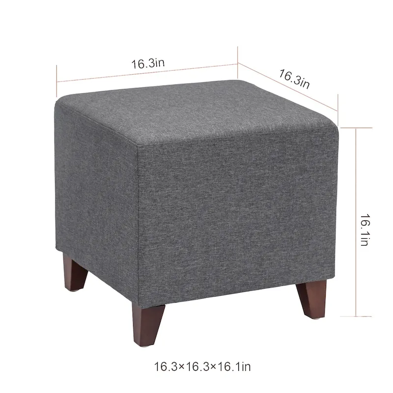 British Style Cube Ottoman Footstool