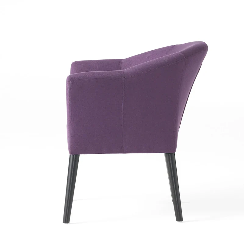 Fabric Upholstered Armchair with Black Birch Wood Legs
