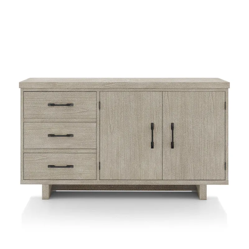 Furniture of America Yetaria Modern Farmhouse Natural 60-inch Solid Wood Buffet Sideboard