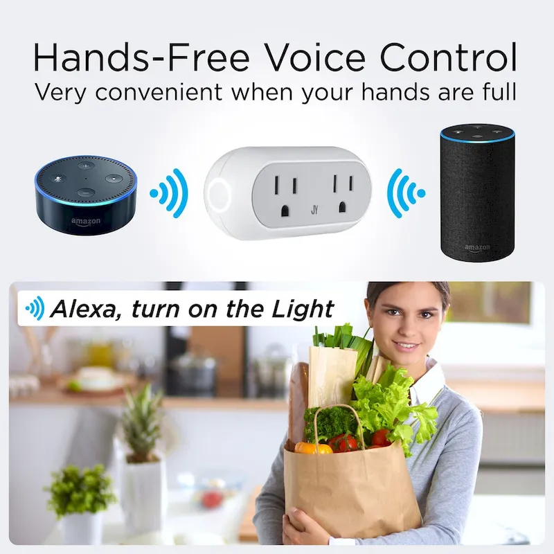 Smart Dual Plug - WiFi Remote App Control for Appliances; Compatible with Alexa and Google Home Assistant, No Hub Required