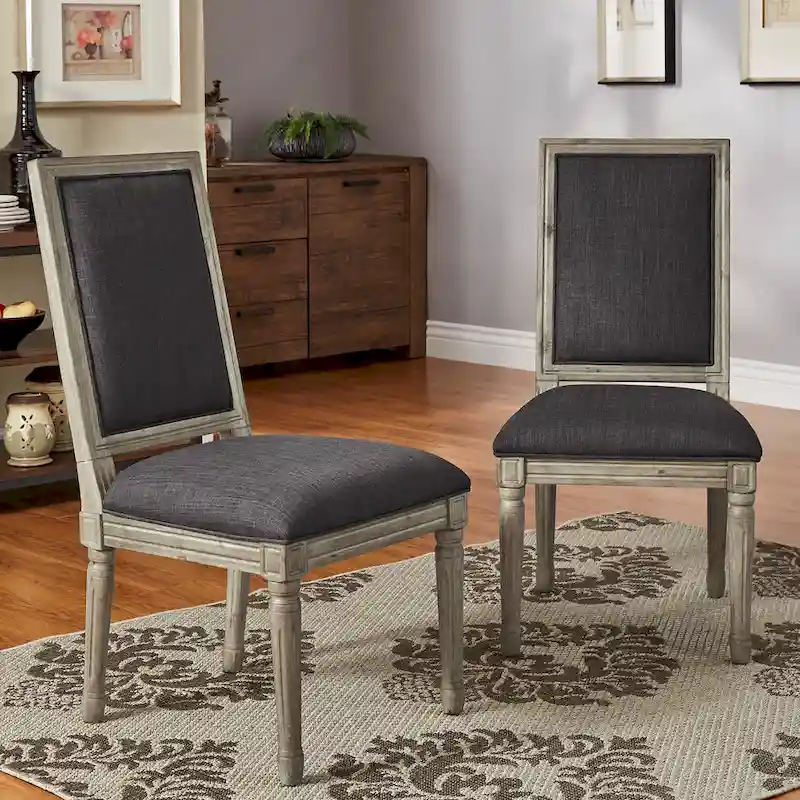 Rectangular Linen Dining Chairs