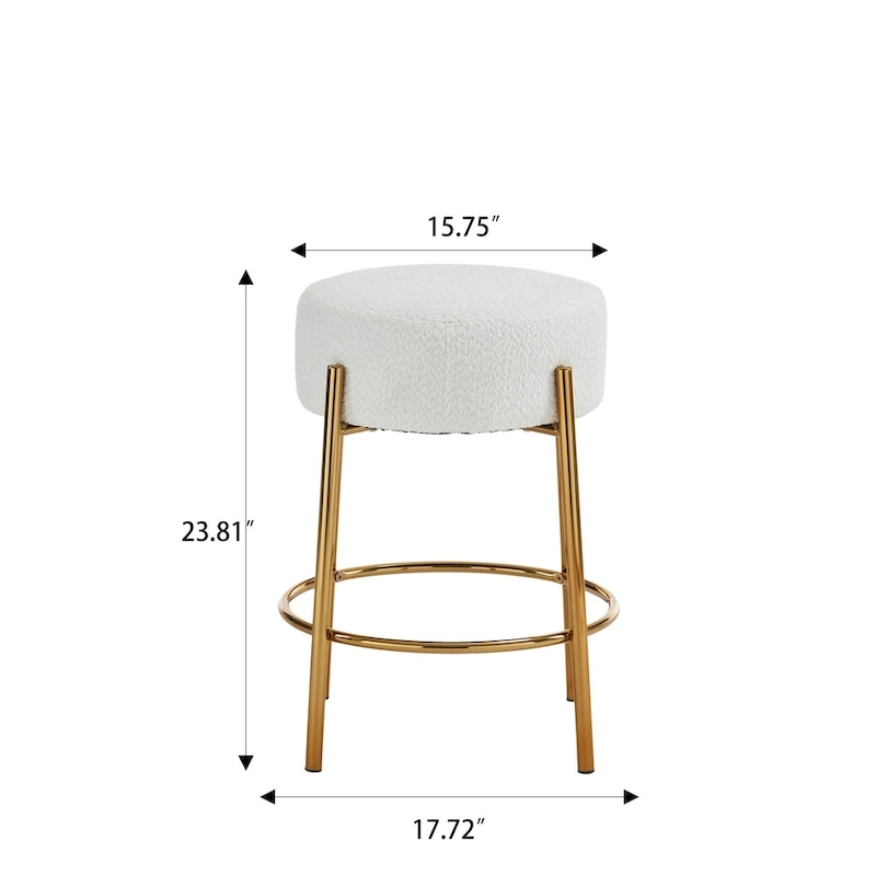 Beige+Gold Modern 20  Barstools (Set of 2)