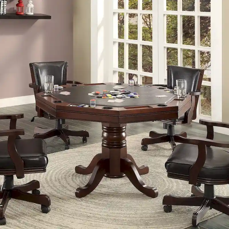 Traditional Cherry Solid Wood Poker Table