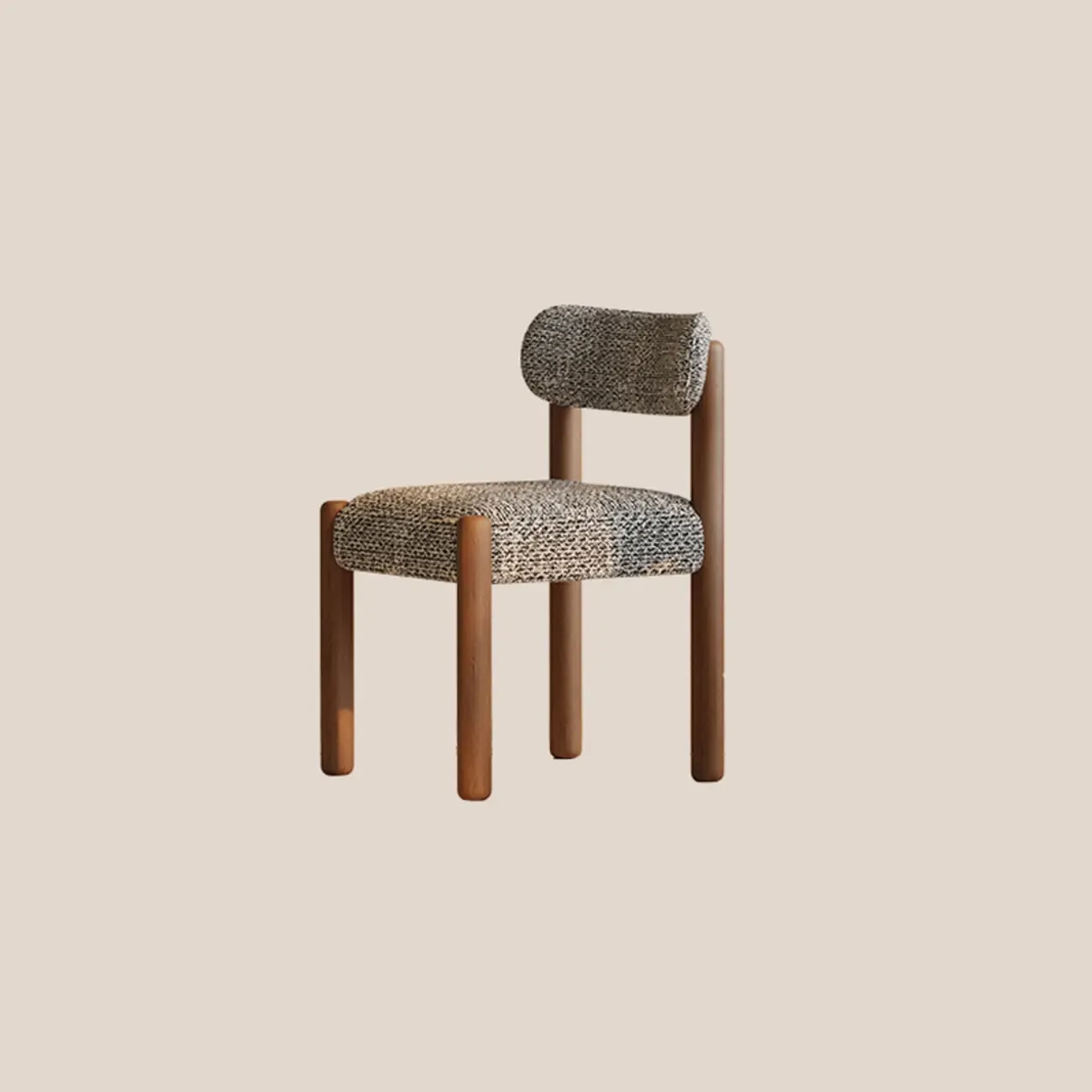 Modern Upholstered Fabric Wood Dining Chair