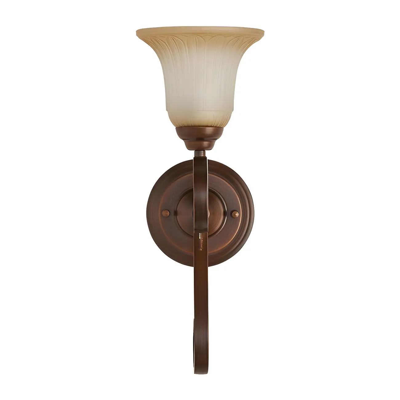 Modern Metal LED Wall Sconce Fixture with Glass Shade