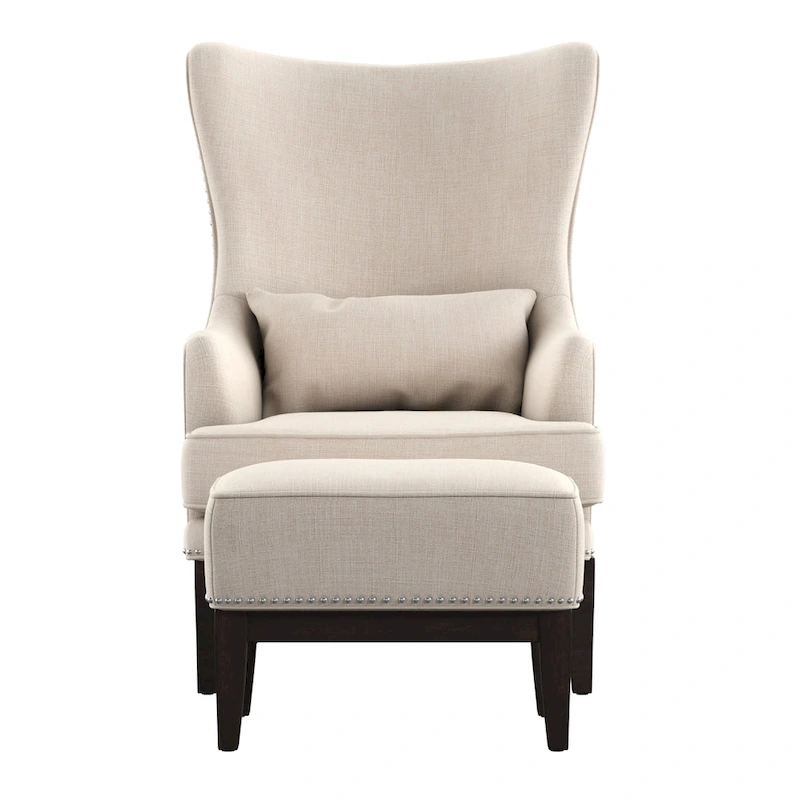 Capella Highback Wing Lounge Chair with Footstool by iNSPIRE Q Artisan