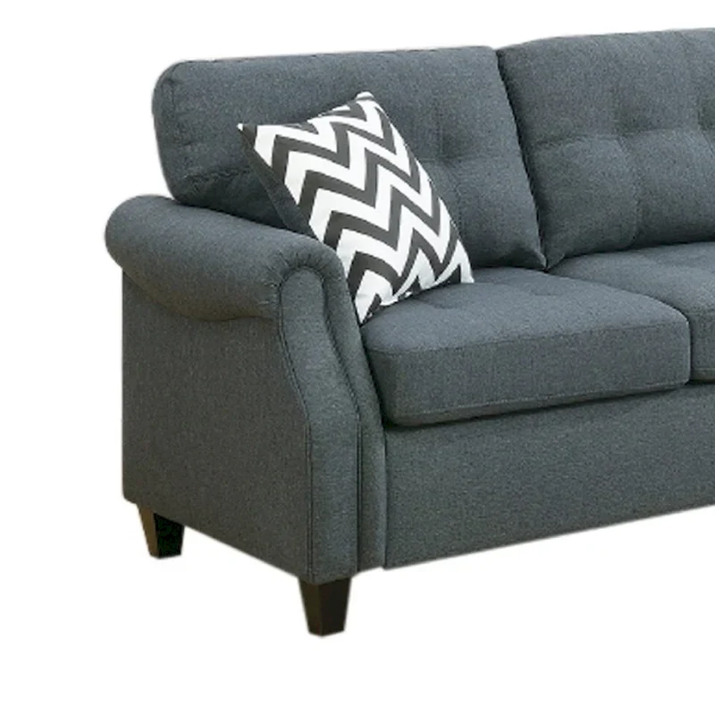 Modern 2 Piece Sofa Set, Loveseat and Pillows, USB Console, Cupholder, Gray