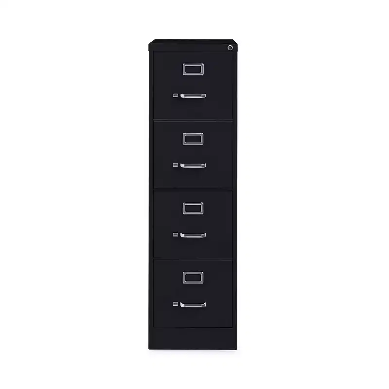 Alera Four-Drawer Economy Vertical File, Letter-Size File Drawers, 15 x 22 x 52, Black