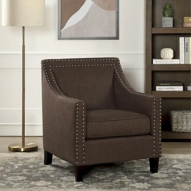 Erica Accent Armchair with Chrome Nailhead Trim