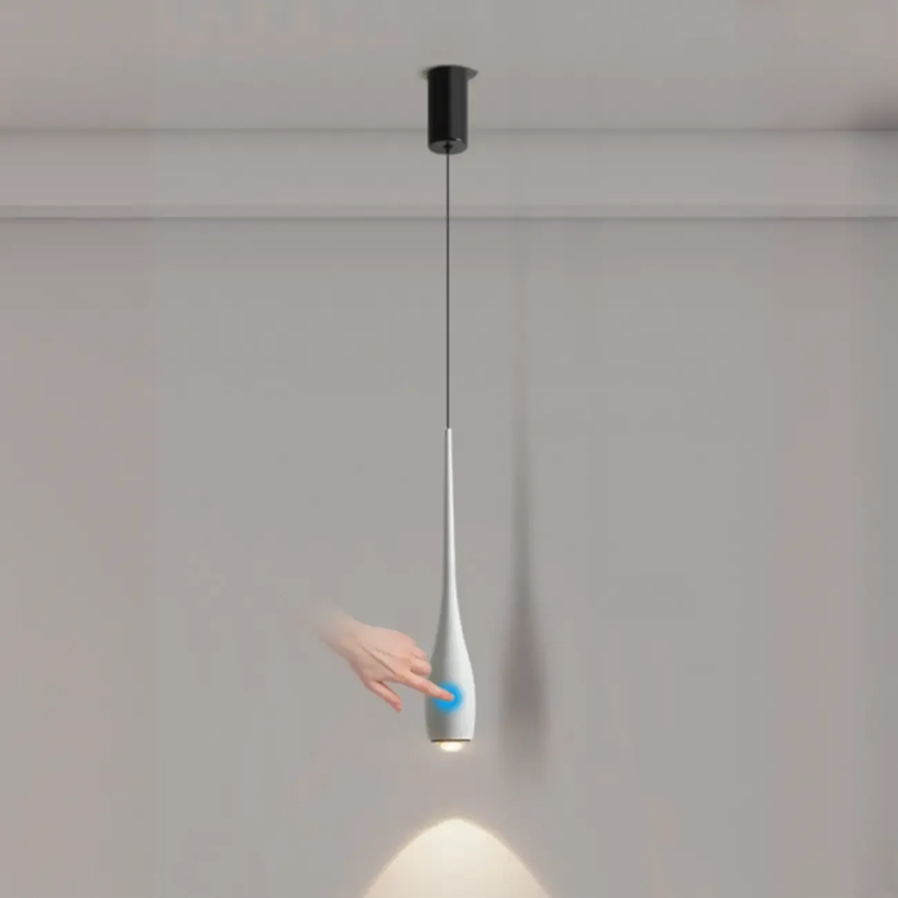 Modern Dimming Streamlined Metal Acrylic Pendant Light