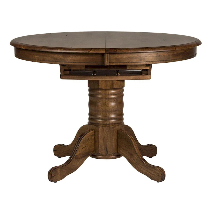 Carolina Crossing Antique Honey Distressed Pedestal Table - Brown