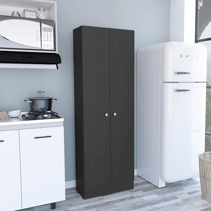 White / Black / Oak Freestanding Storage Cabinet with 10 Shelves