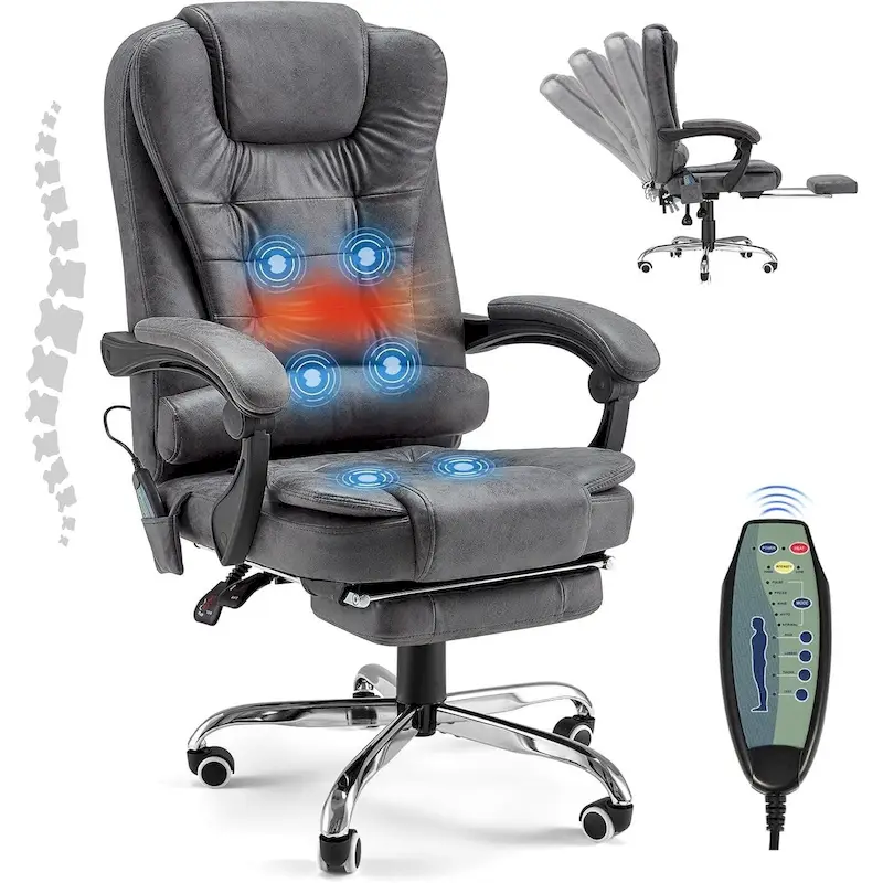 AECOJOY Heated Executive Office Chair w/ Massage &Adjustable Height