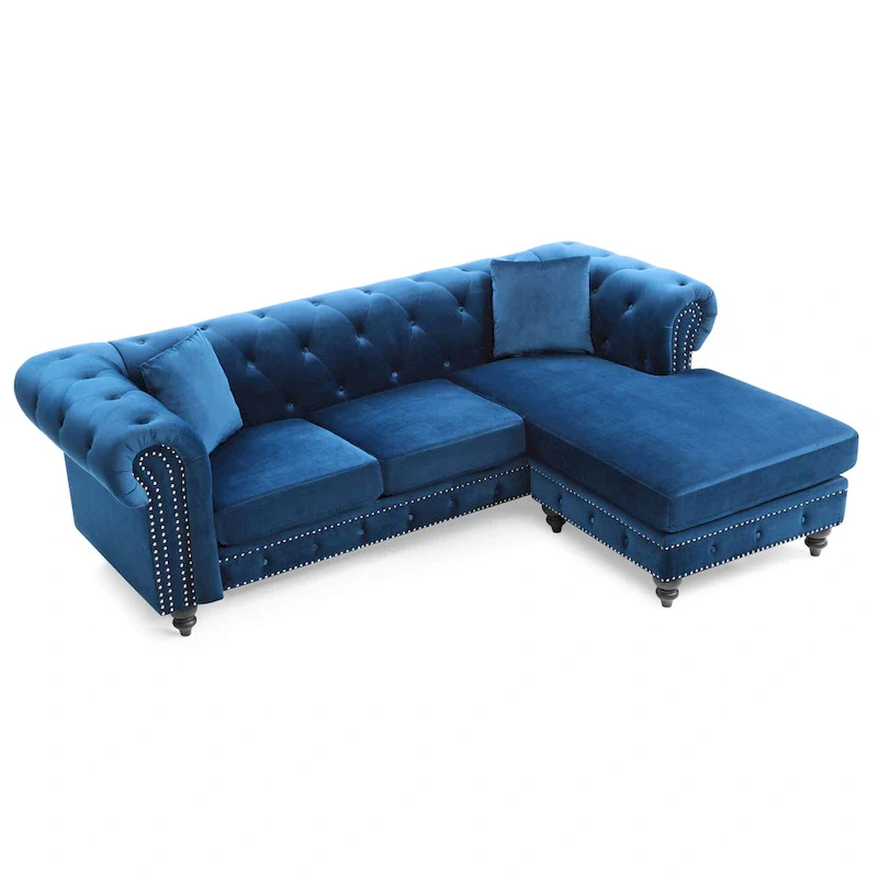 Nola Velvet Sofa with Chaise