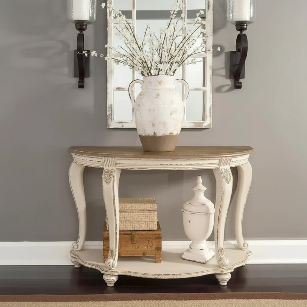 Signature Design by Ashley Realyn Sofa Table - White/Brown