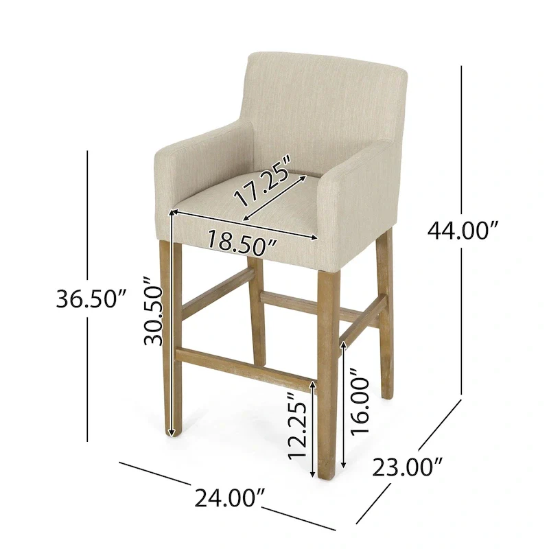 Armga Fabric and Rubberwood 30.5 inch Barstools (Set of 2) by Christopher Knight Home