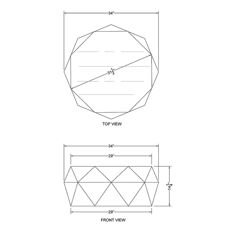 Bon 33 Inch Diamond Shape Acacia Wood Coffee Table With Smooth Top, Dark Brown