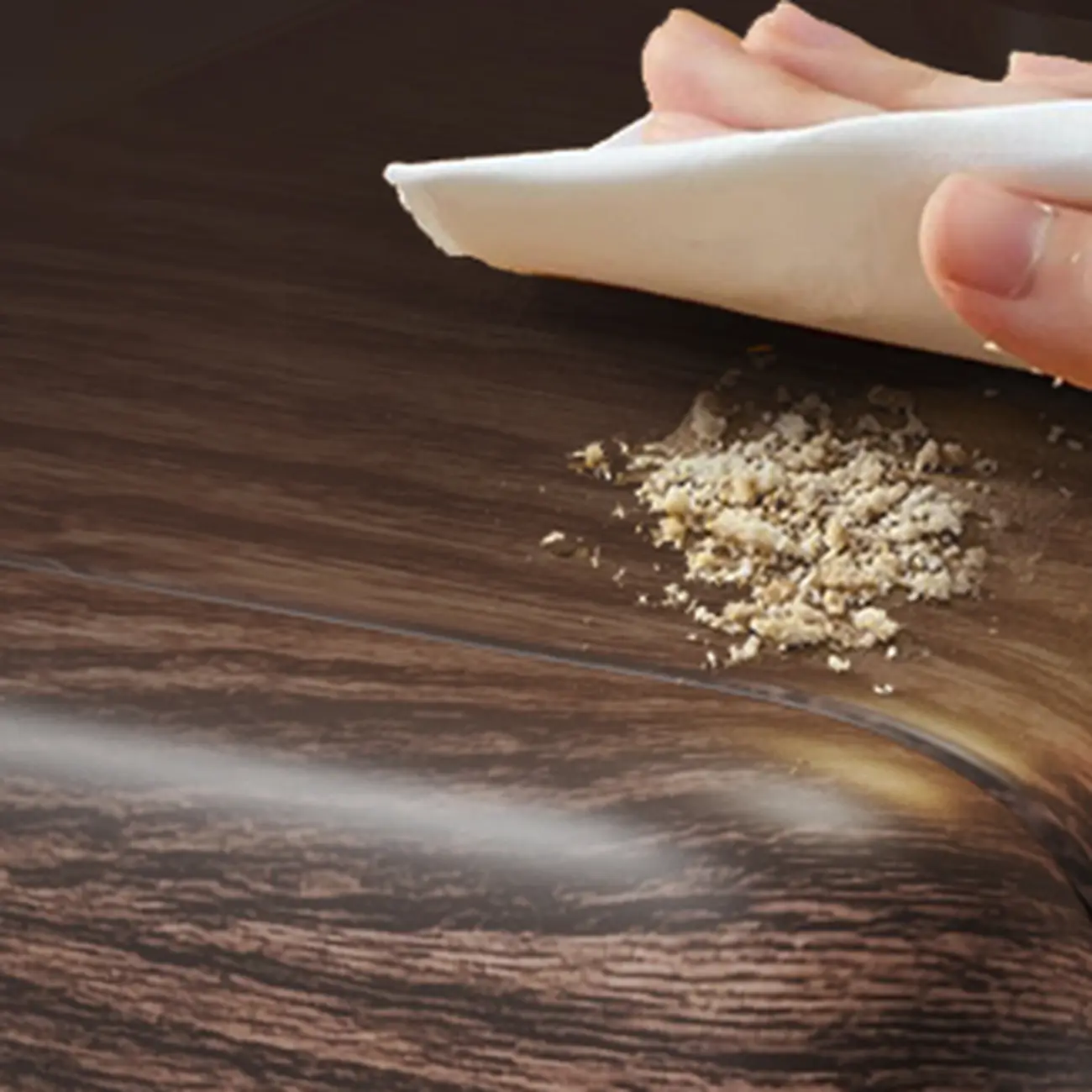 Black Walnut Finish Faux Leather 2-Drawer Nightstand