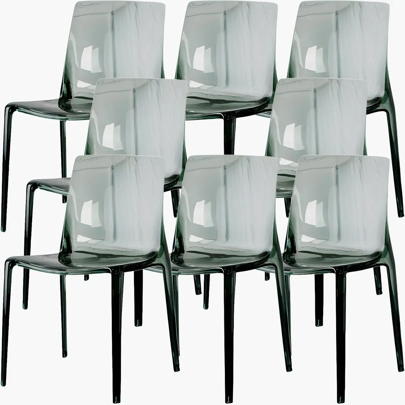 Amber Acrylic Armless Low Back Dining Chair