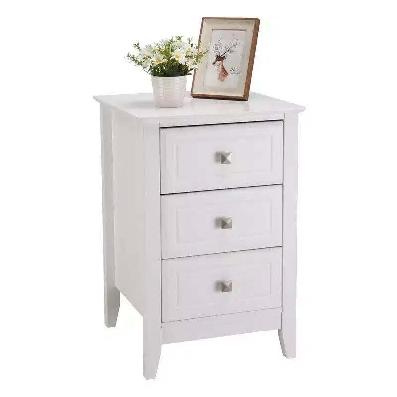 Karl Home 3-Drawer White MDF 15.75in. W Nightstands