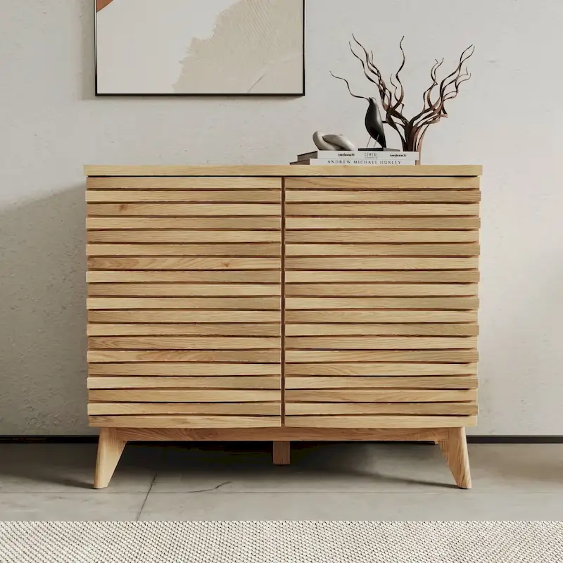 Studio London Zappa Oak Effect 2 Door Accent Cabinet Modern Storage