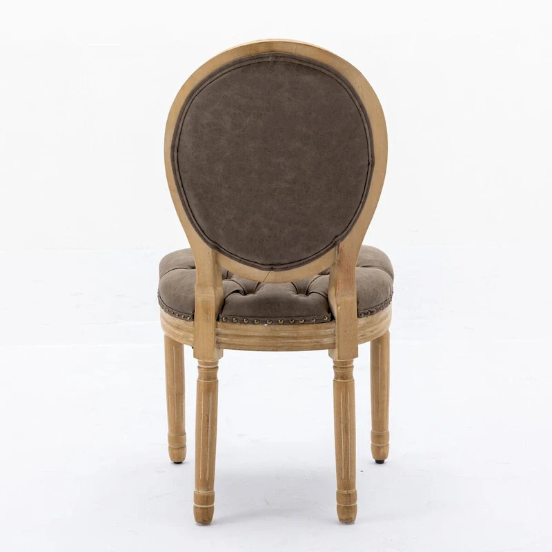 Set of 2 PU Leather Dining Chair with Nailhead Trim