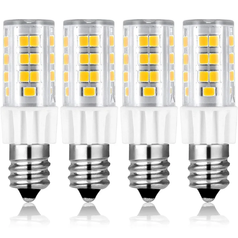 Luxrite Dimmable E12 LED Bulb T4/T3, 40W Equivalent, 500 Lumens, Mini Candelabra LED Bulb, ETL Listed (4 Pack)