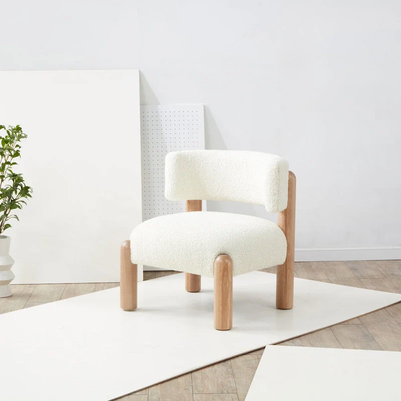 SAFAVIEH Couture Dineke Faux Shearling Accent Chair - 26 In. W x 26 In. D x 28 In. H - 26Wx26Dx28H