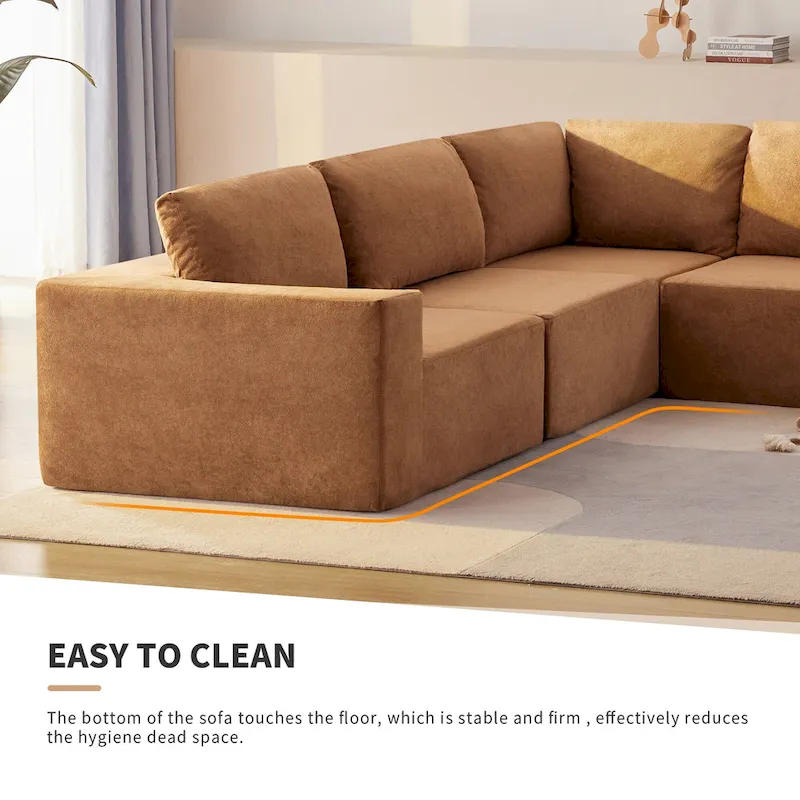 147 Modular Sectional Sofa,L Shaped Wide Seat Couch,Free Combination