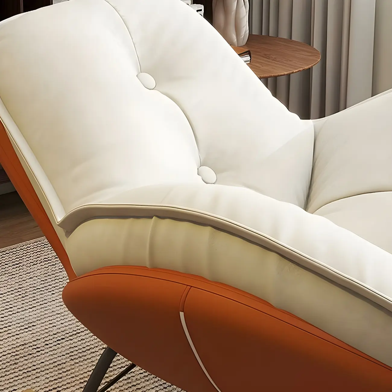 Modern Flannel Upholstered Rocking Chair with Ottoman