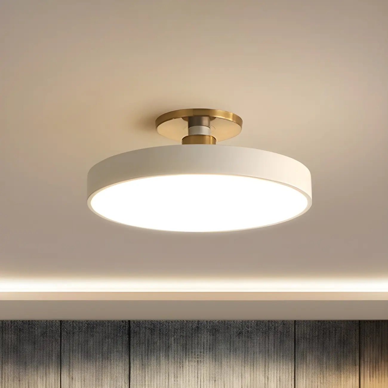Blue Round LED Semi Flush Mount Ceiling Light