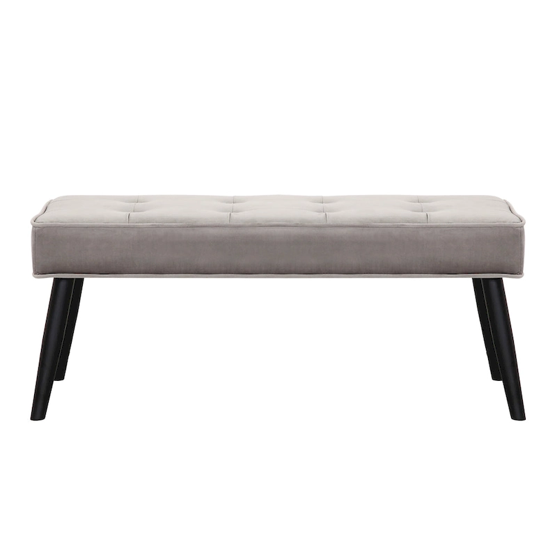 Kipp Velvet Upholstered Button Tufted Bench Ottoman