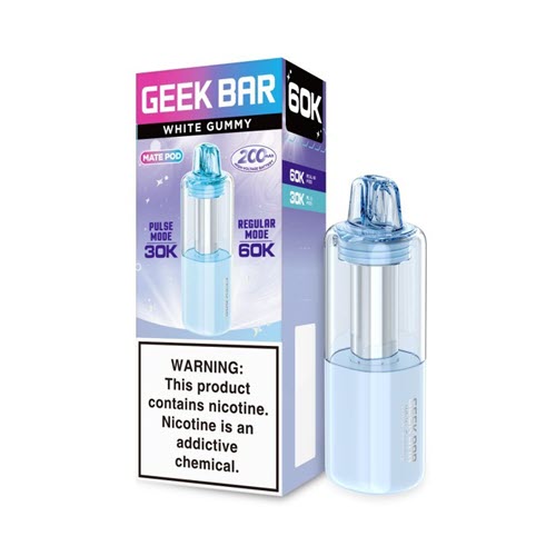 Geek Bar Mate 60K White Gummy Replacement Pods Packaging
