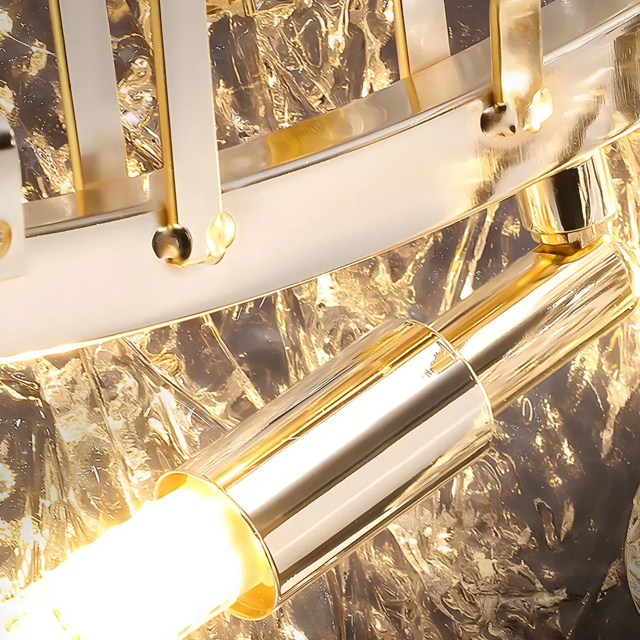 Modern Gold Glass Adjustable Kitchen Island Pendant Light