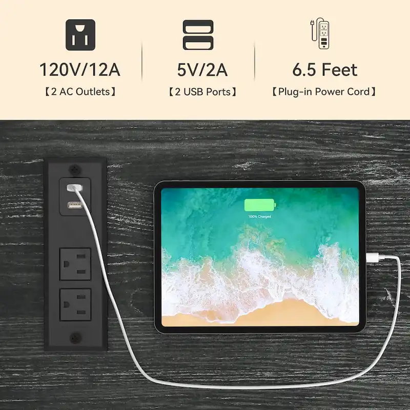 Moasis 47 Wine Bar Cabinet with Power Outlets and LED Lights Industrial Coffee Bar Cabinets - 47.2L x 15.7W x 33.4H