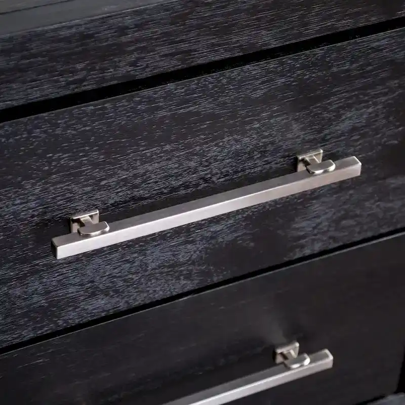 Furniture of America Alaric Modern Black Solid Wood 3-Piece Bed and 2 Nightstand Bedroom Set With LED Headboard