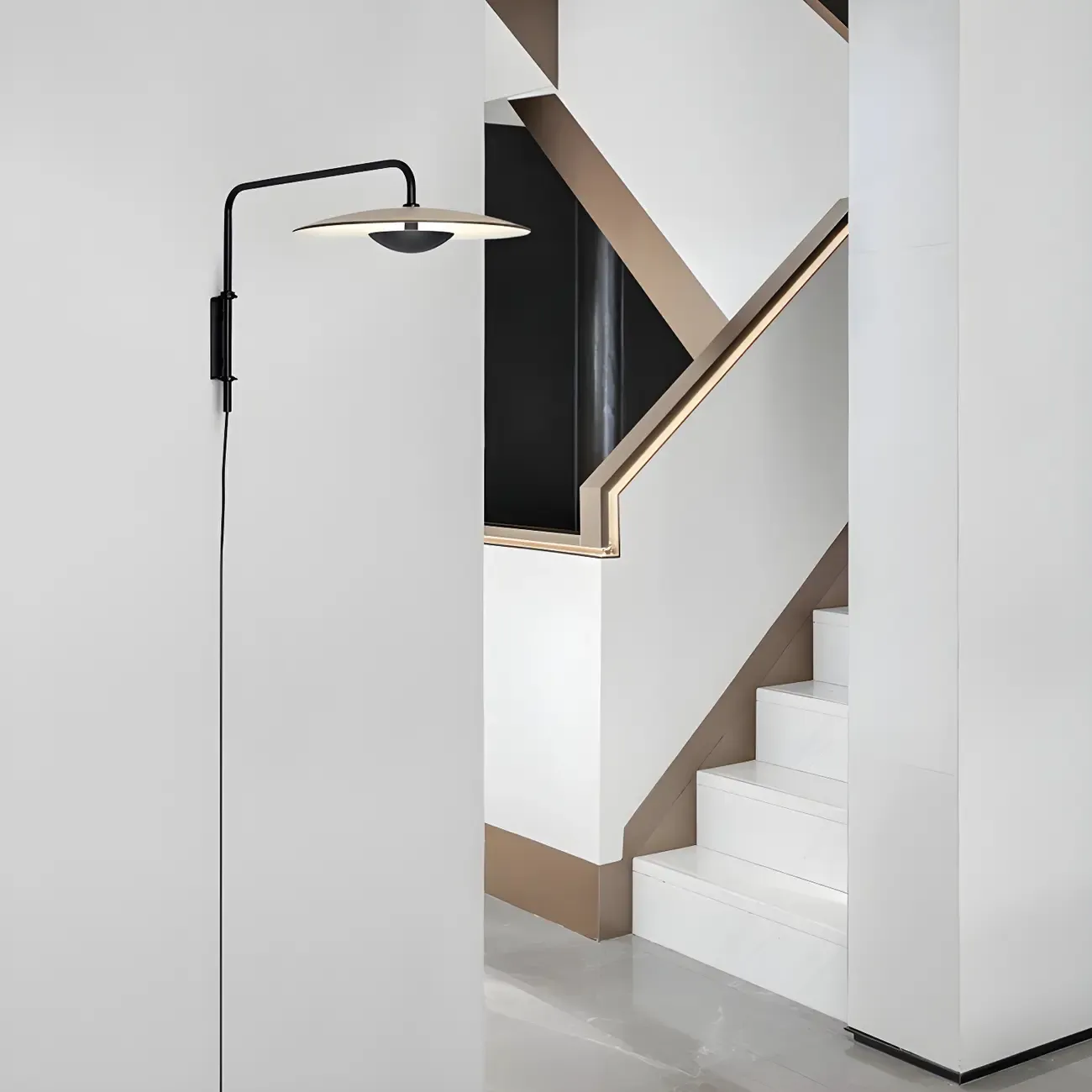 Modern Black Metal Adjustable Swing Arm Wall Light