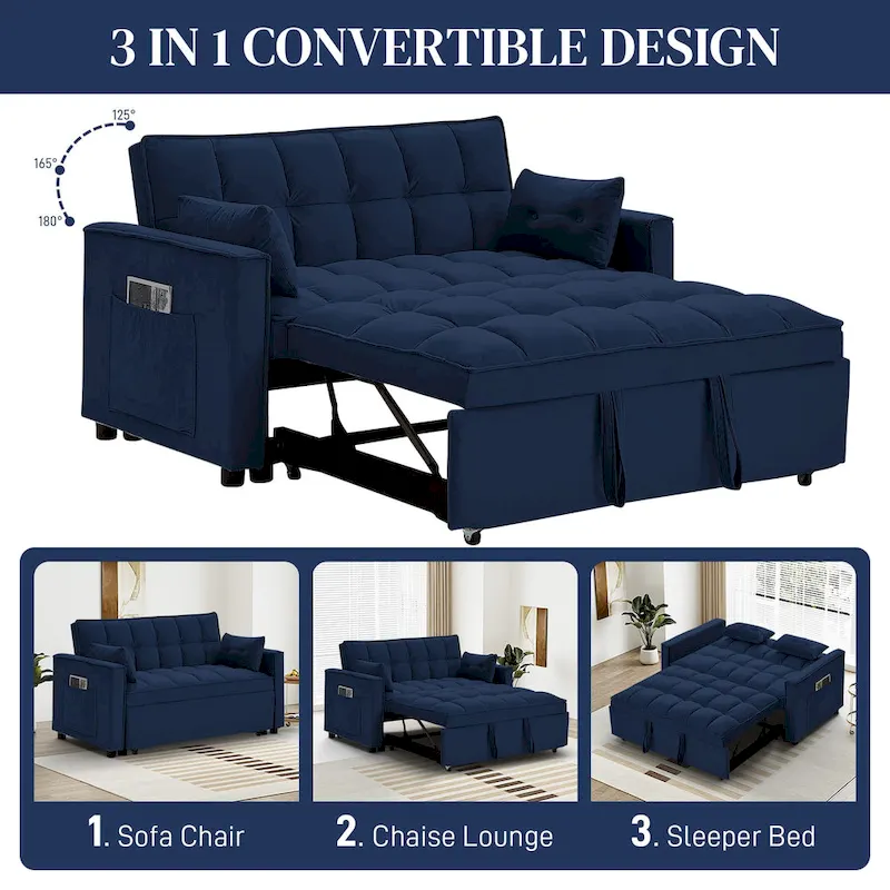 Ouyessir 3 in 1 Multi-Functional Convertible Sleeper Sofa Bed