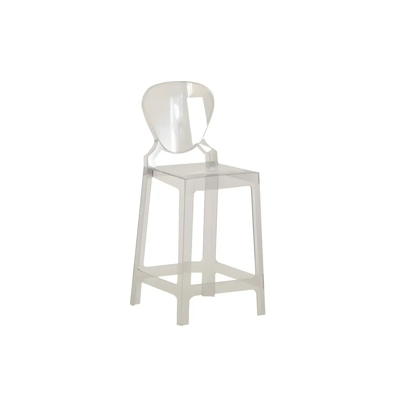 Modern Acrylic Smooth Elegant Circular Backrest Bar Stool