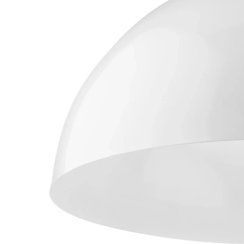 Perimeter Collection One-Light White Mid-Century Modern Pendant with metal Shade - 23.62 in x 23.62 in x 12.5 in