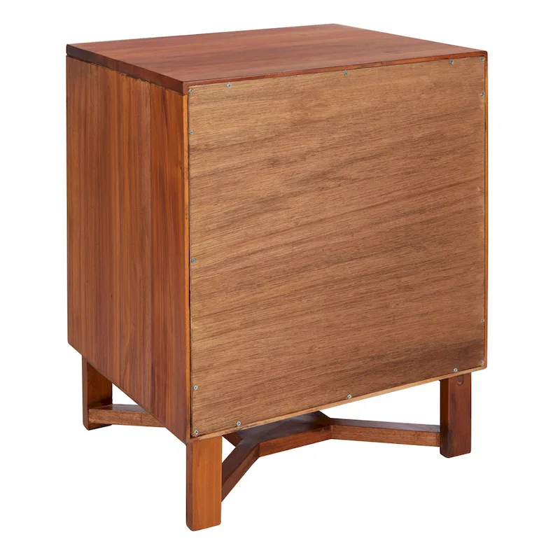Natural / Black / White Rattan 2-Drawer Nightstand