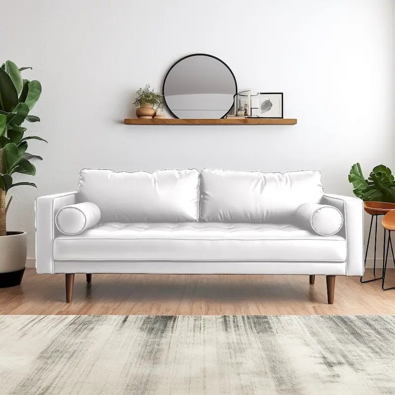 70 Inch Vegan Leather Sofa