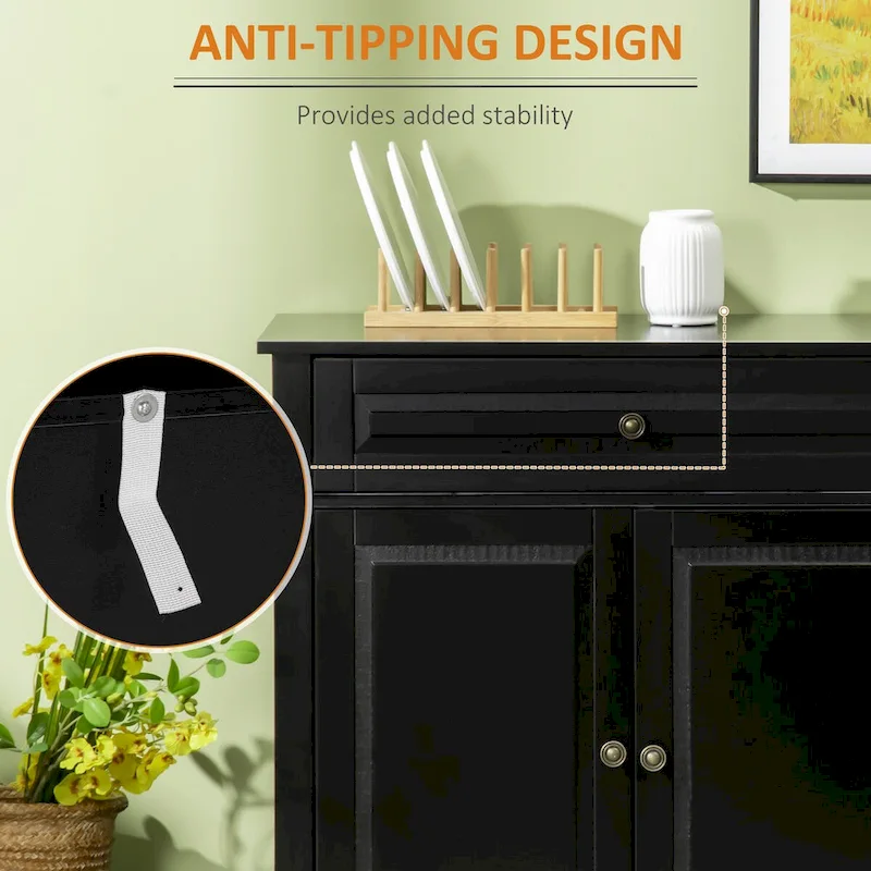 Sideboard Buffet Cabinet, Modern Kitchen Cabinet with 2 Drawers and Adjustable Shelves, Coffee Bar Cabinet