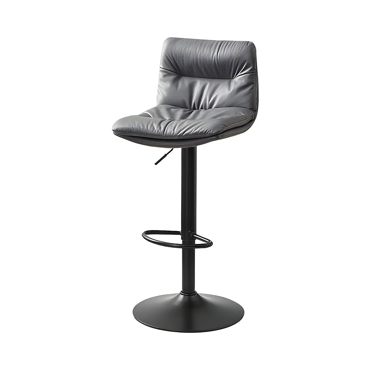 Modern Leather Saddle Swivel Adjustable Bar Stool