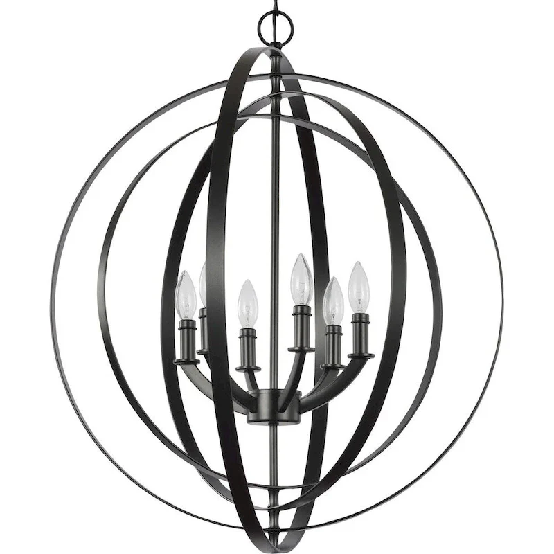 Equinox Collection Black Six-Light Sphere Pendant - 32.090  x 30.120  x 12.200
