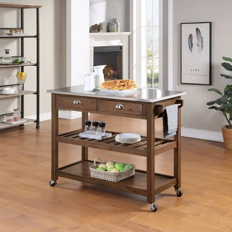 Firebranch Wire-brush Kitchen Cart