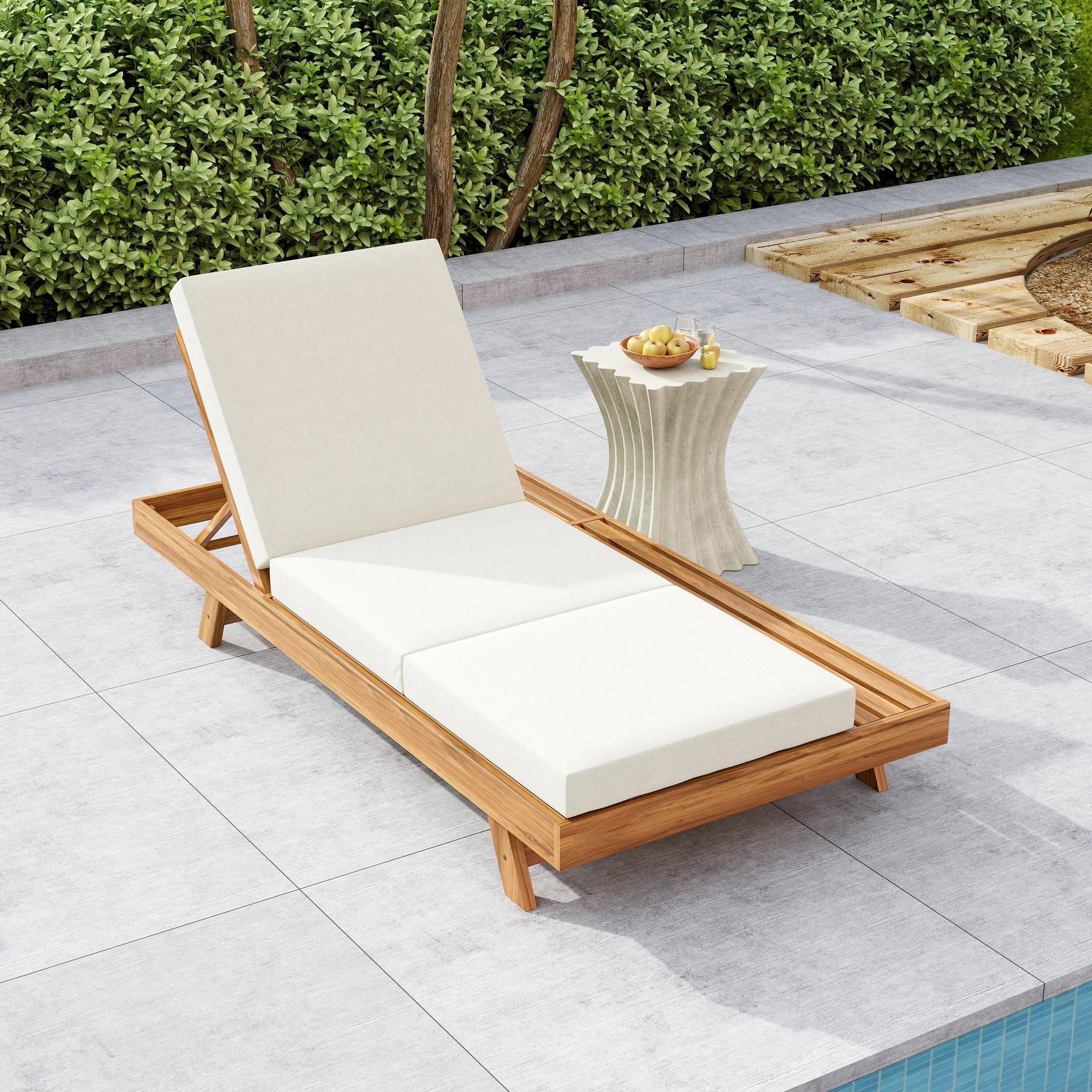 Walker Edison | Outdoor Patio Lounge Chaise Chair